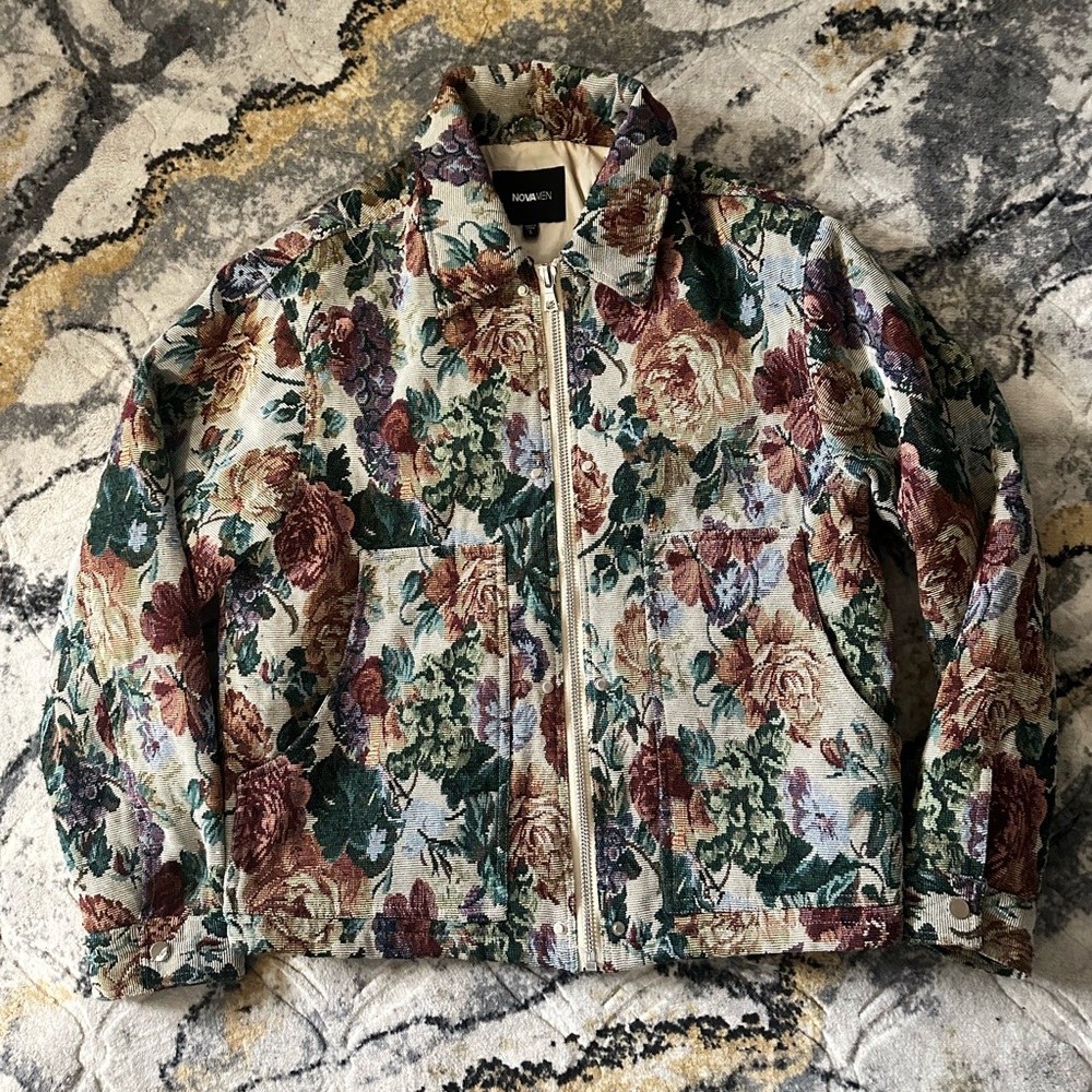 Floral Print Fashion Nova Zip Up Jacket